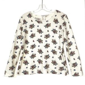 Vintage 90s Floral Print Long Sleeve Thermal Top